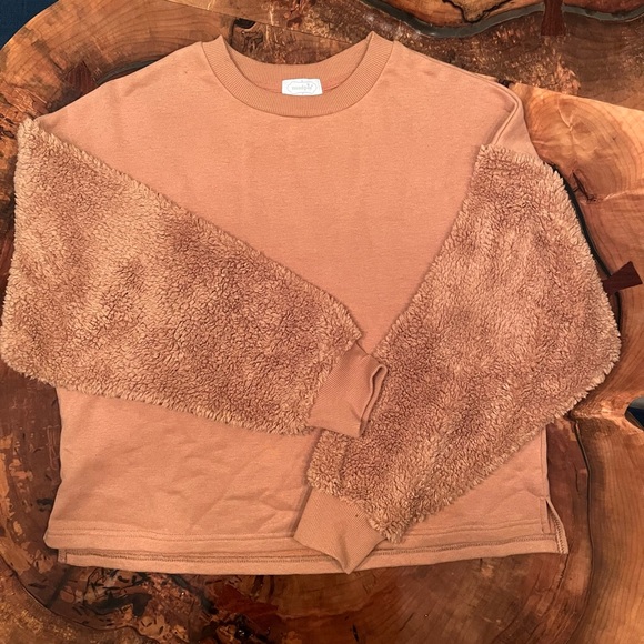 Mud Pie Size S Camel Sweatshirt - Picture 2 of 8